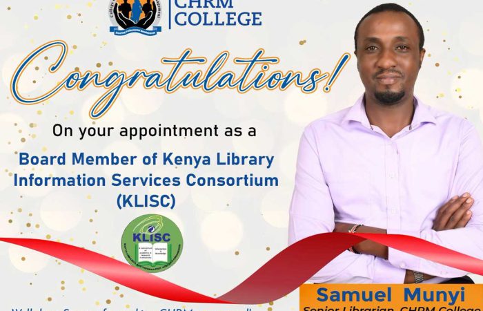 Congratulations to Samuel Munyi on his appointment as a Board Member of KLISC!